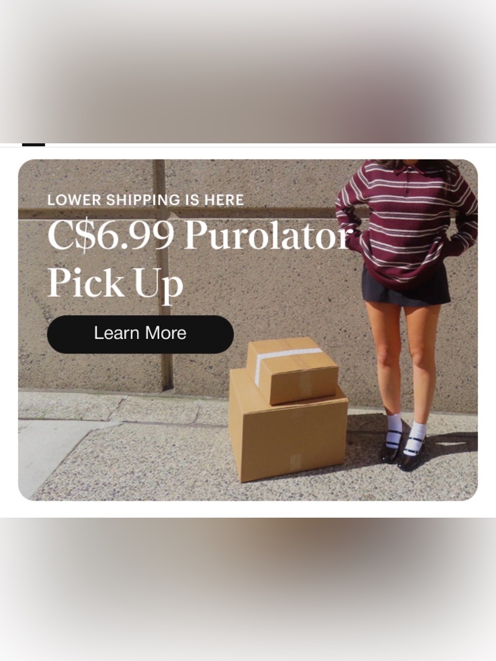 6,99$ shipping on Purolator Pickup